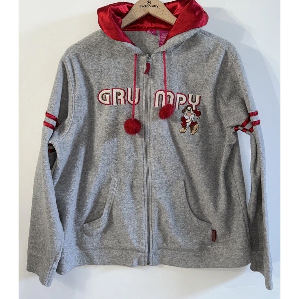Women's Wonderful World of Disney Grumpy Fleece Hooded Sweatshirt Sz Large